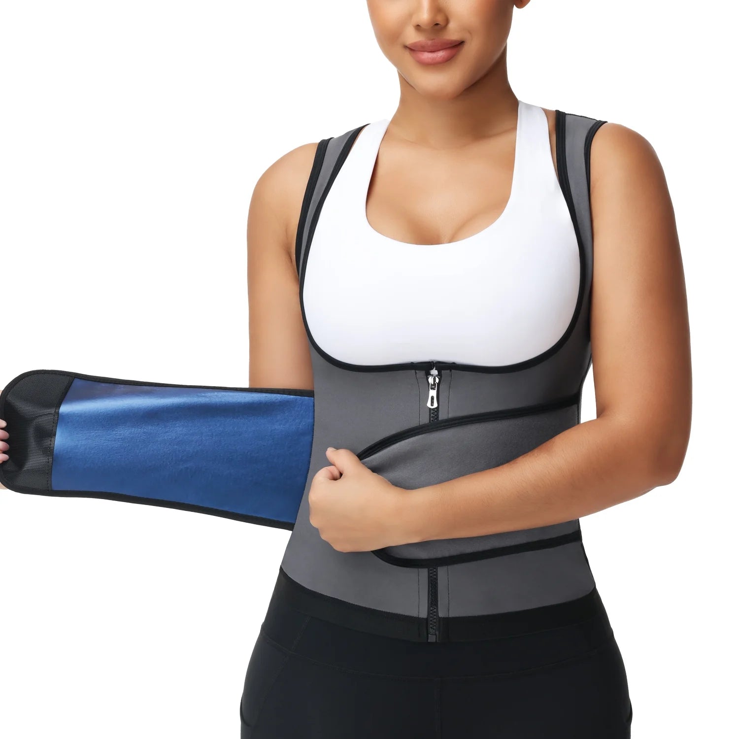 Women'S Hot Sauna Workout Waist Trainer Vest Corset Trimmer Belt Sweat Slimming Body Shaper