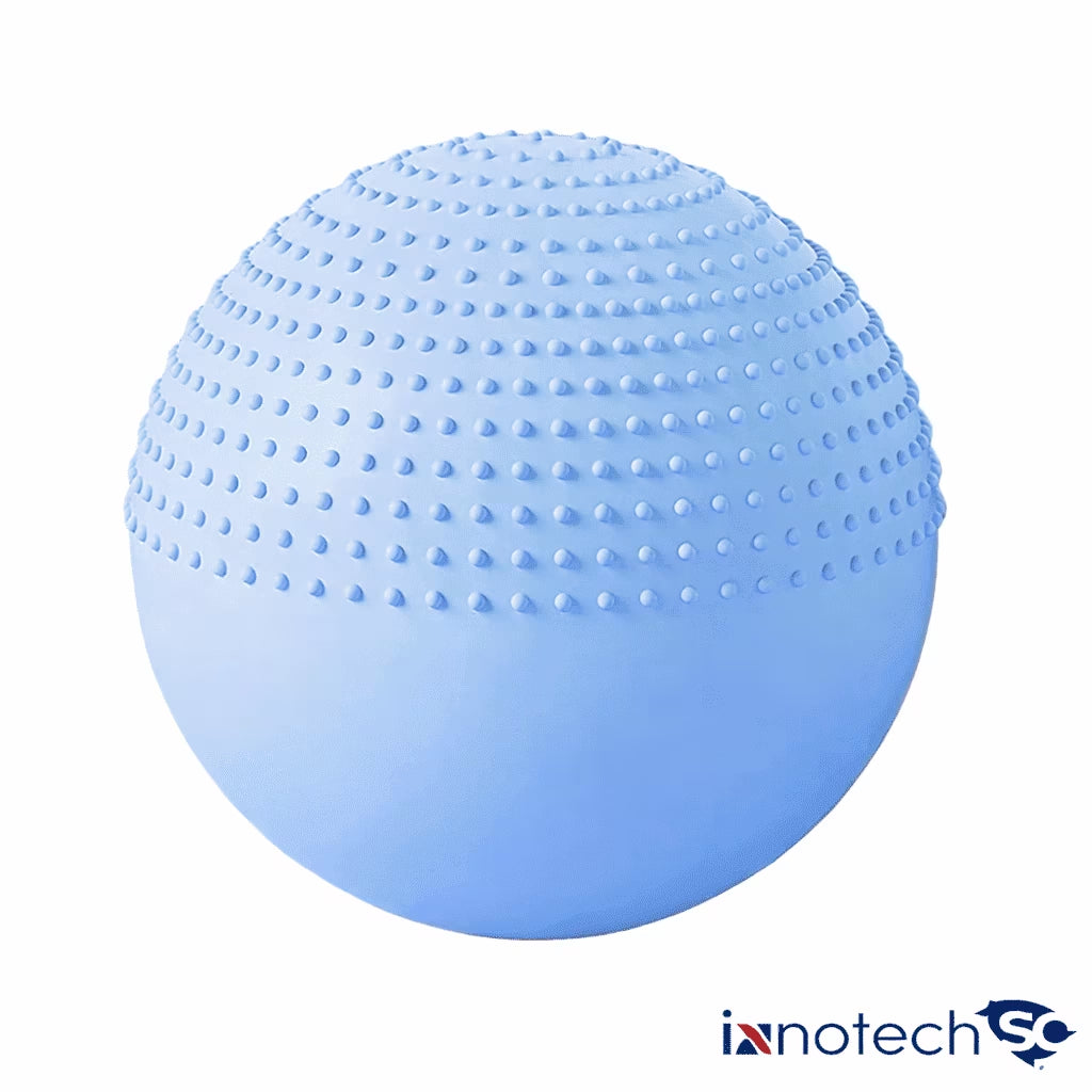 65 Cm (25.5 Inch) 2-In-1 Massage & Yoga Exercise Ball with Pump, Anti-Burst Stability Ball for Fitness, Pregnancy, Office Chair & Balance Training, Blue