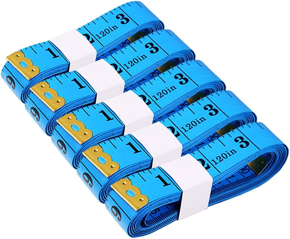 Tape Measure Body Measuring Tape, 120 Inch Soft Fabric Measuring Tape for Cloth Measurement, Double Scale Tailor Ruler for Weight Loss Medical Measurement Nursing Craft(5 Pack)
