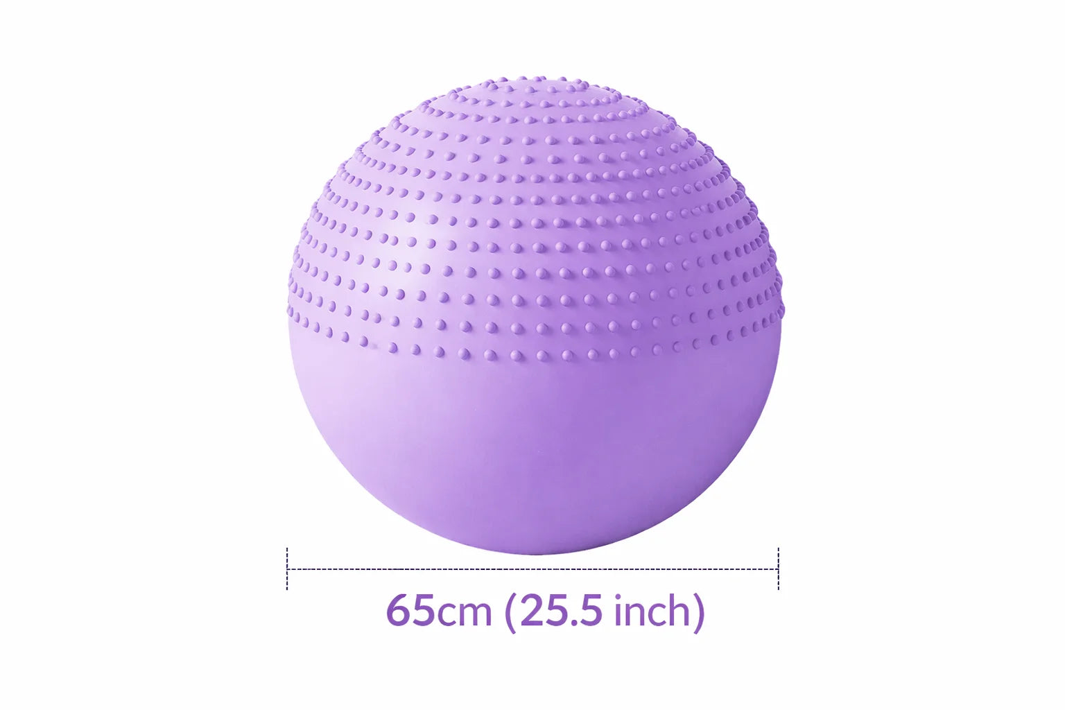 65 Cm (25.5 Inch) 2-In-1 Massage & Yoga Exercise Ball with Pump, Anti-Burst Stability Ball for Fitness, Pregnancy, Office Chair & Balance Training, Purple