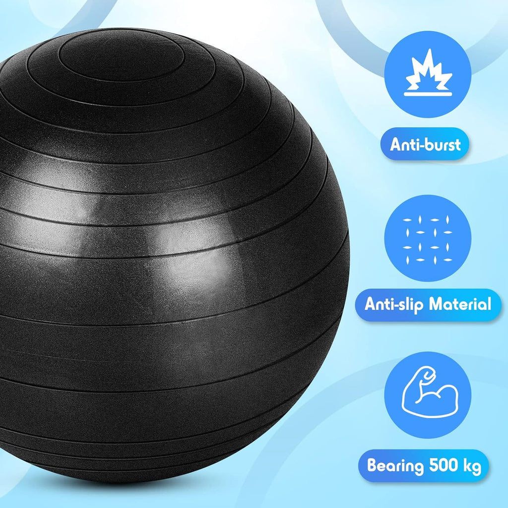 Innotech Extra Thick Yoga Ball Exercise Ball, 5 Sizes Gym Ball, Heavy Duty Ball Chair for Balance, Stability, Pregnancy, Quick Pump Included.
