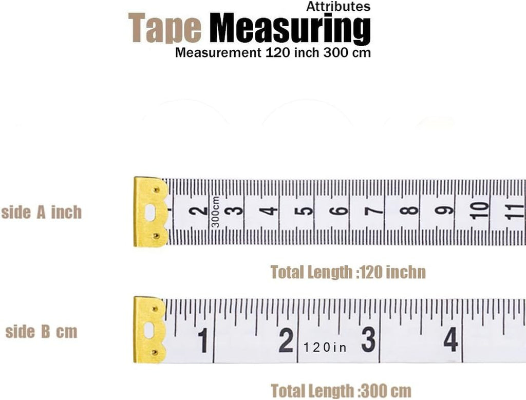 Tape Measure Body Measuring Tape, 120 Inch Soft Fabric Measuring Tape for Cloth Measurement, Double Scale Tailor Ruler for Weight Loss Medical Measurement Nursing Craft(5 Pack)