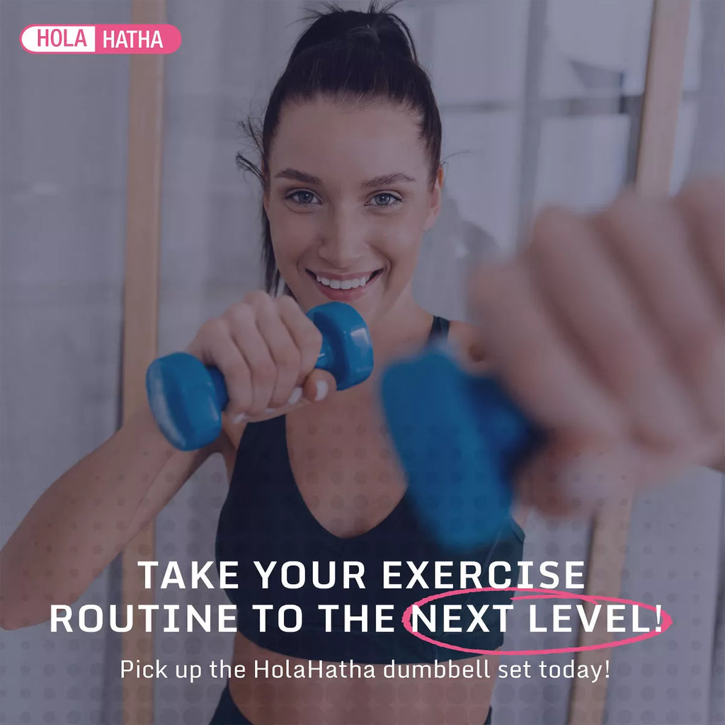 Holahatha 2, 3, & 5 Lb Neoprene Dumbbell Free Hand Weight Set W/ Rack, Red/Blue