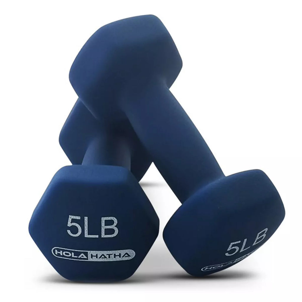 Holahatha 2, 3, & 5 Lb Neoprene Dumbbell Free Hand Weight Set W/ Rack, Red/Blue