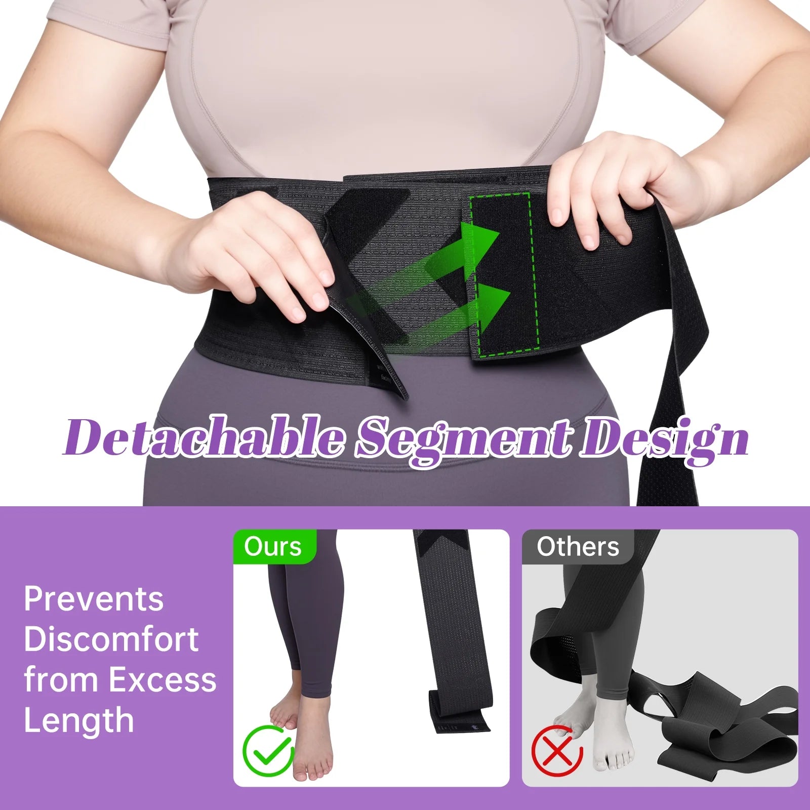 Adjustable Waist Trainer Wrap for Women 2PCS, 180In Total Length Breathable Stretch Fabric, Tummy Control, Back Support, Body Shaping Belt for Workout, Daily Wear, Posture Correction (Black)