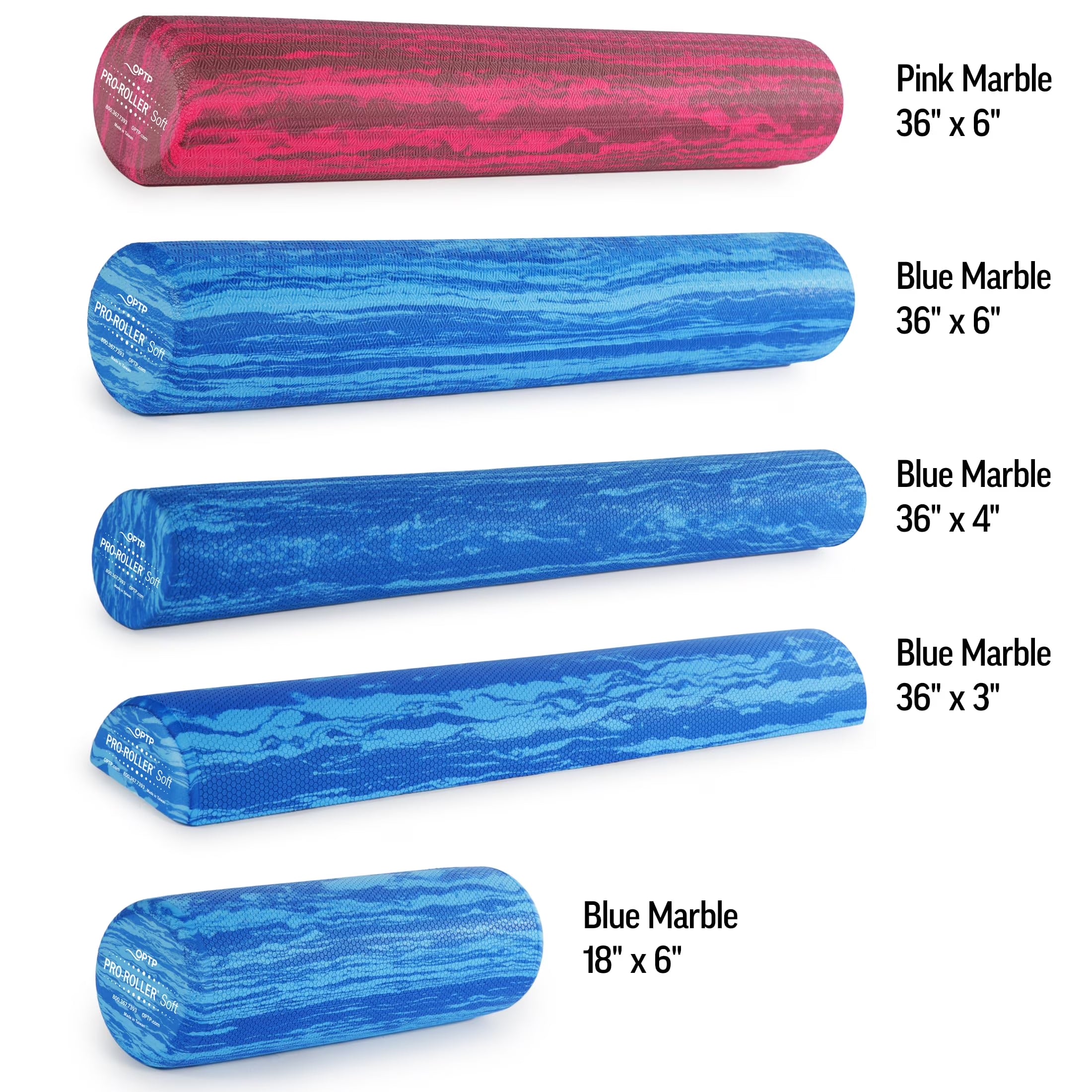 Pro-Roller Soft Density Foam Roller – Low Density Soft Foam Roller for Physical Therapy, Pilates Foam Roller and Yoga Foam Roll Exercises, and Muscle Recovery - Blue 36" X 6"