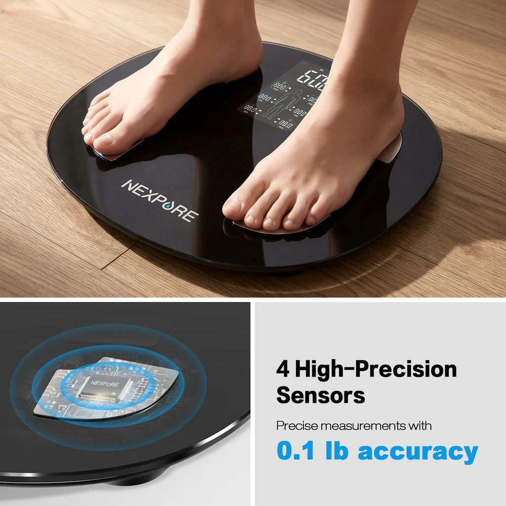 Smart Body Weight Scale, 24-In-1 Digital BMI Bathroom Scale, with Body Fat & Muscle Mass, Bluetooth, 400Lb