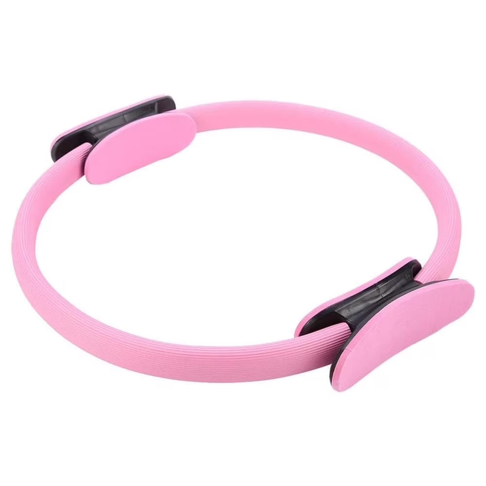 Pilates Ring 15" Fitness Circle - Lightweight & Enduring Foam Padded Handles | Flexible Resistance Exercise Equipment for Toning Arms, Thighs/Legs & Core, Black