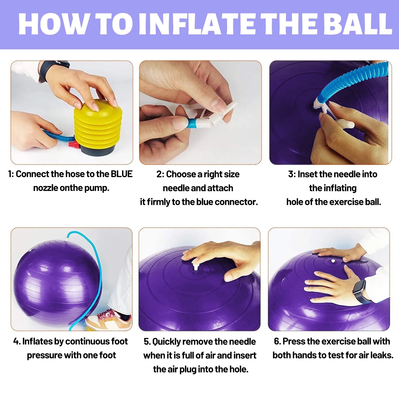 Exercise Ball Yoga Ball, 75Cm Large Anti-Burst Gym Grade Birthing Ball for Pregnancy, Fitness, Balance, Pilates Workout and Physical Therapy, Extra Thick Stability Balls with Quick Pump