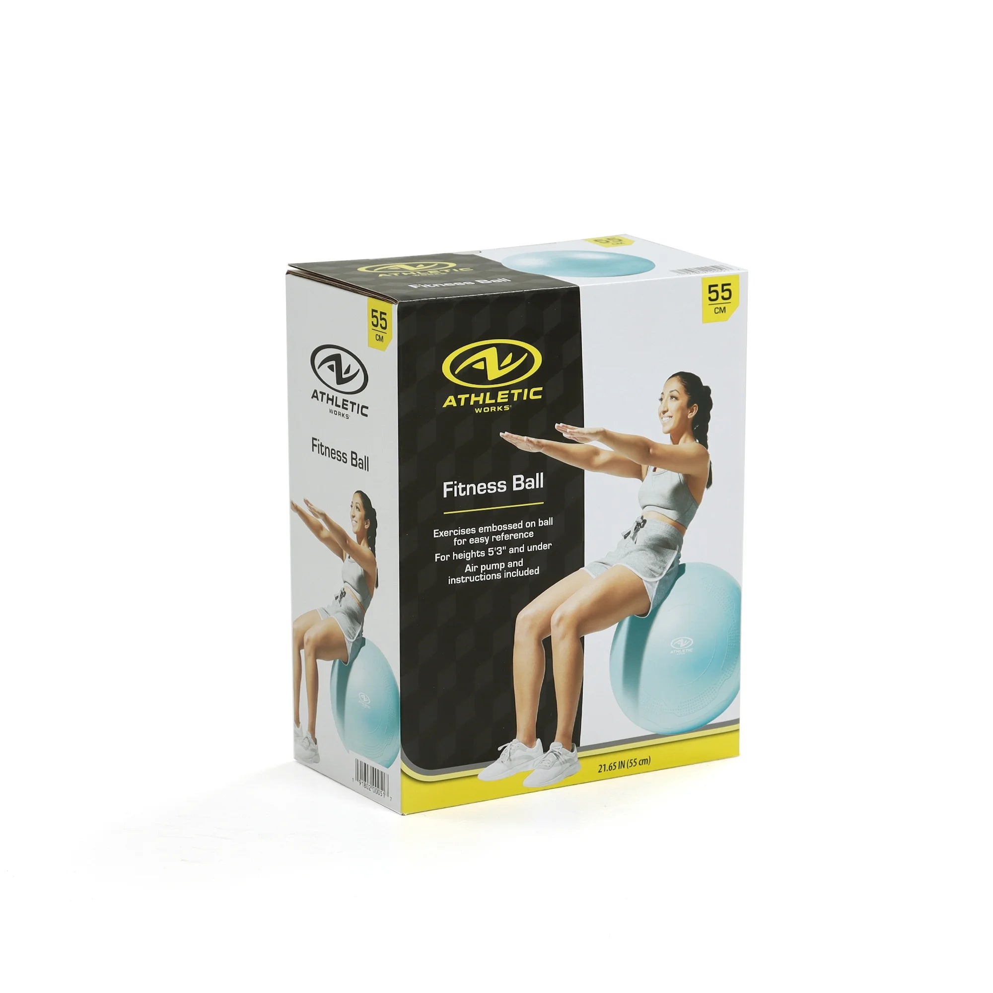 (4 Pack)  55Cm Yoga Ball, Anti-Burst, Exercises Poses Embossed