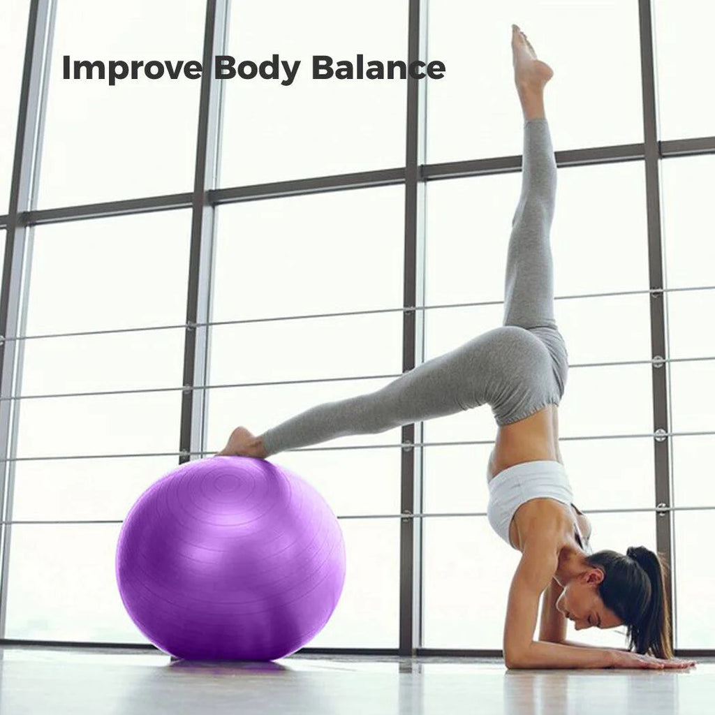 Cardio Drumming Equipment Set, Fitness Balance Ball with Pump & 3.2Oz Sticks, Aerobic Exercise Ball for Workouts, Stability, Pilates, Yoga, Pregnancy Gymnastics