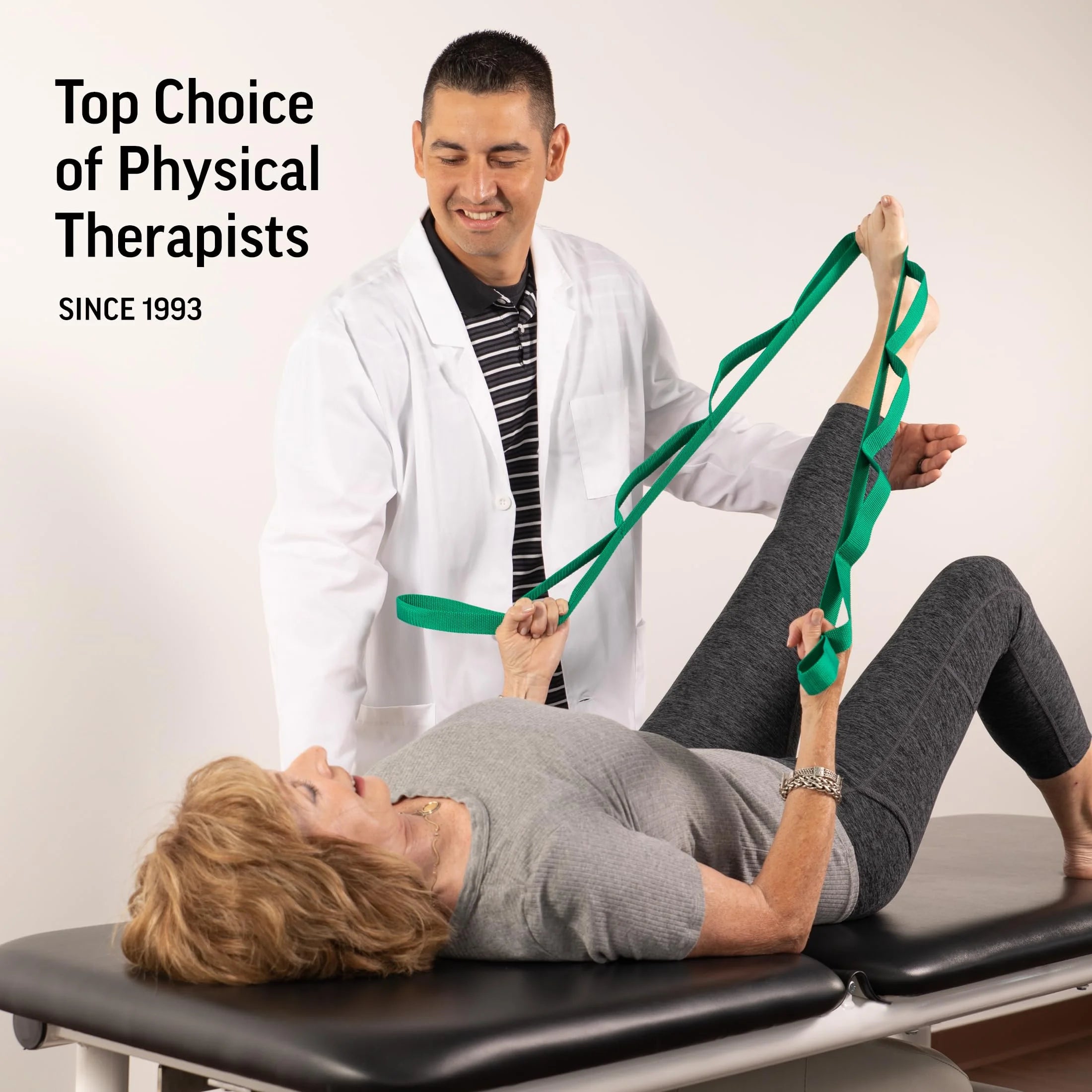 The Original Stretch Out Strap with Exercise Poster, USA Made Top Choice Stretch Out Straps for Physical Therapy, Yoga Stretching Strap or Knee Therapy Strap by