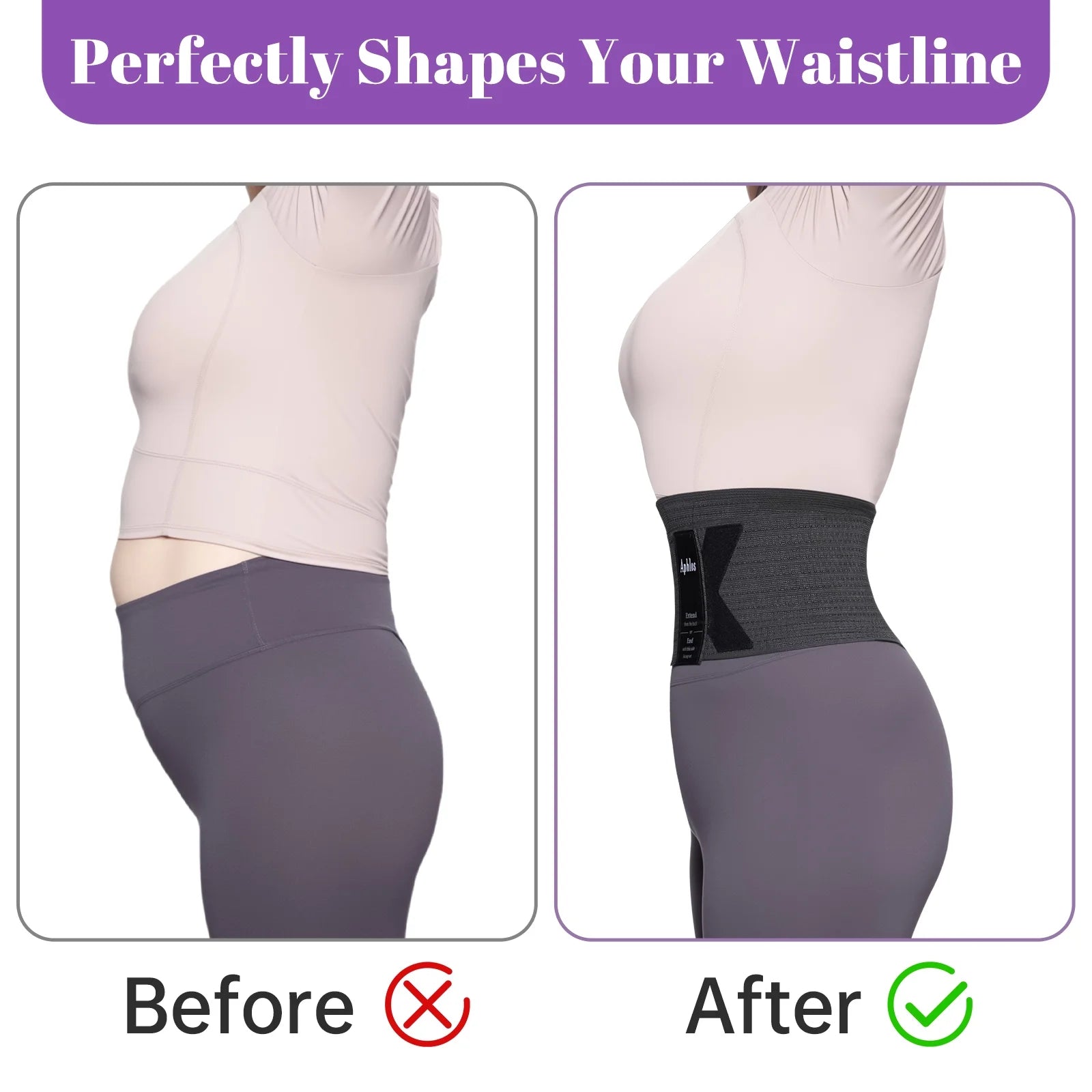 Adjustable Waist Trainer Wrap for Women 2PCS, 180In Total Length Breathable Stretch Fabric, Tummy Control, Back Support, Body Shaping Belt for Workout, Daily Wear, Posture Correction (Black)