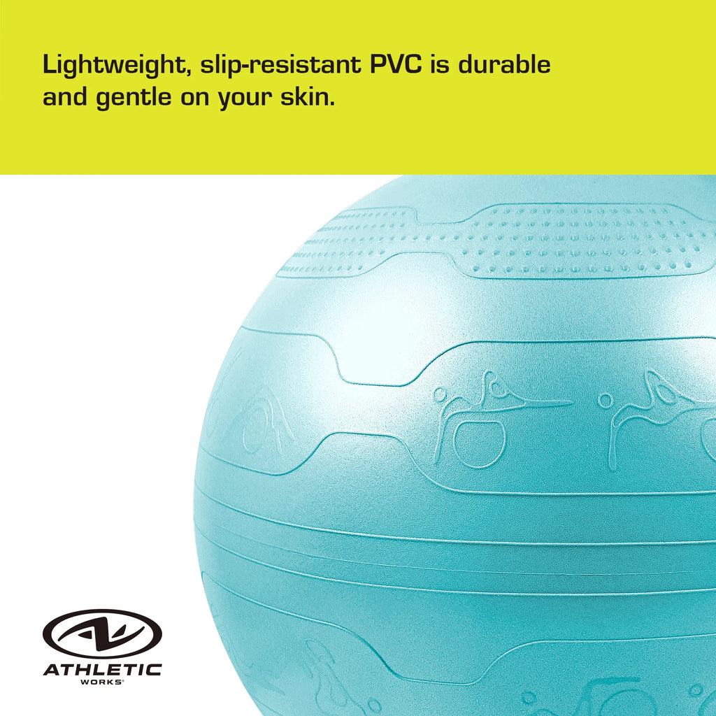(4 Pack)  55Cm Yoga Ball, Anti-Burst, Exercises Poses Embossed