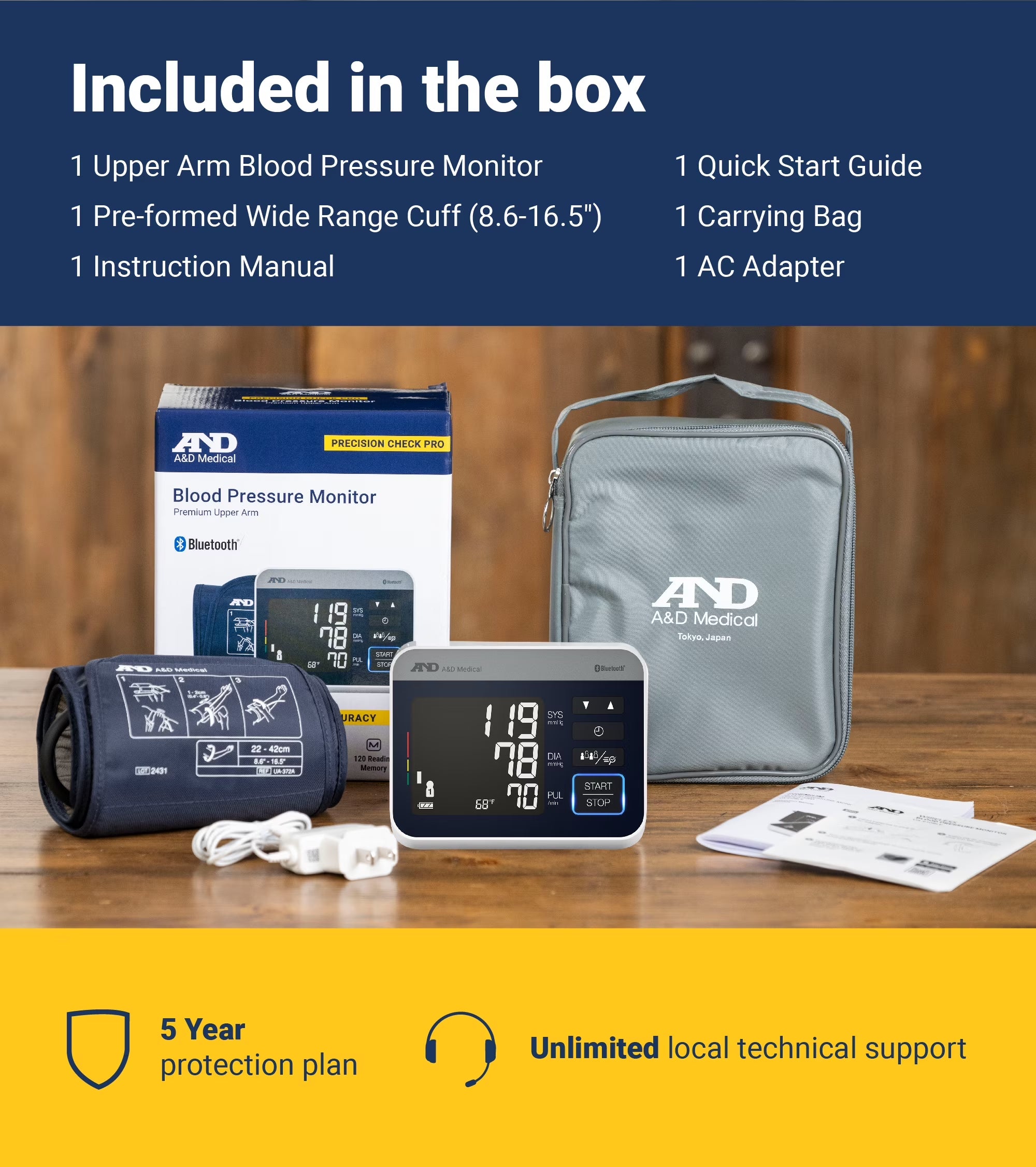 UA-910BLE Bluetooth Heart Rate Detection Upper Arm Blood Pressure Monitor with Bluetooth