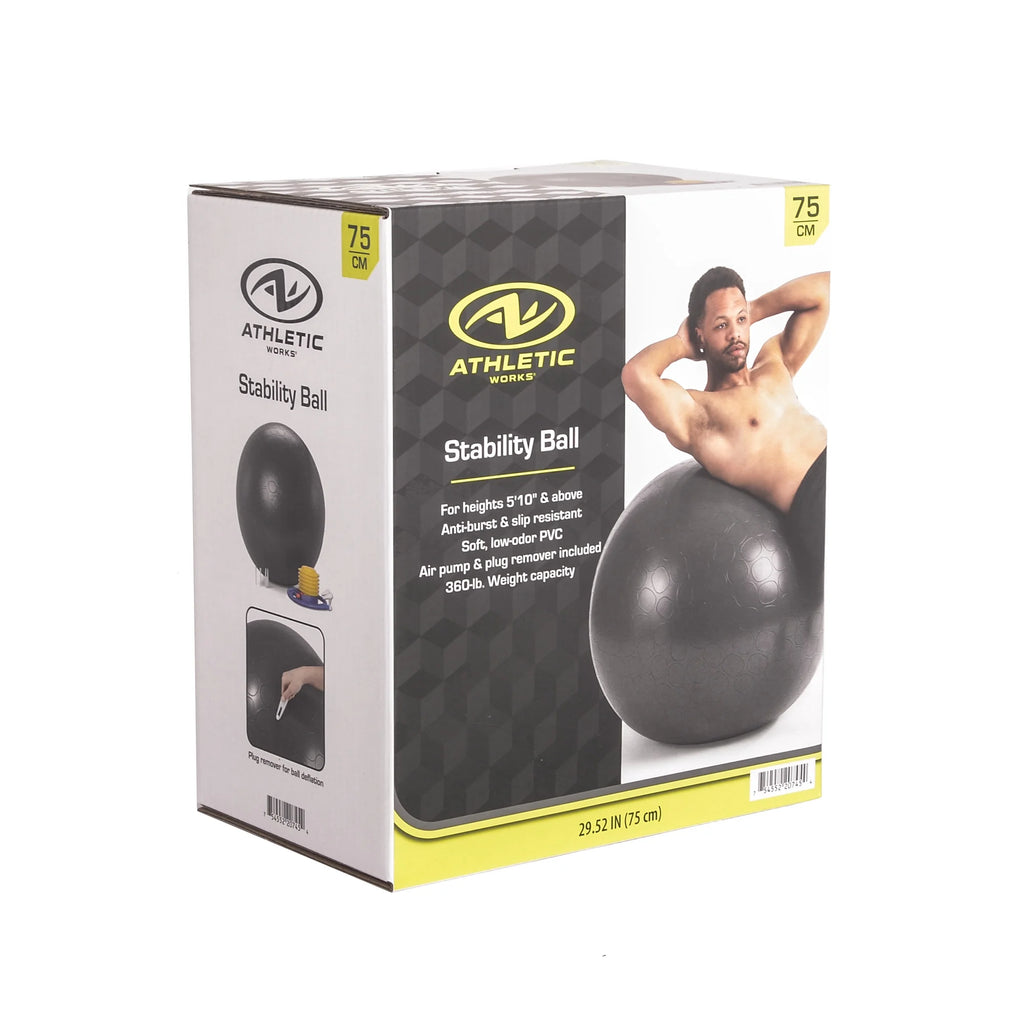 75Cm Exercise Yoga Ball, anti Burst Free Air Pump for Fitness, Balance and Gym Workout