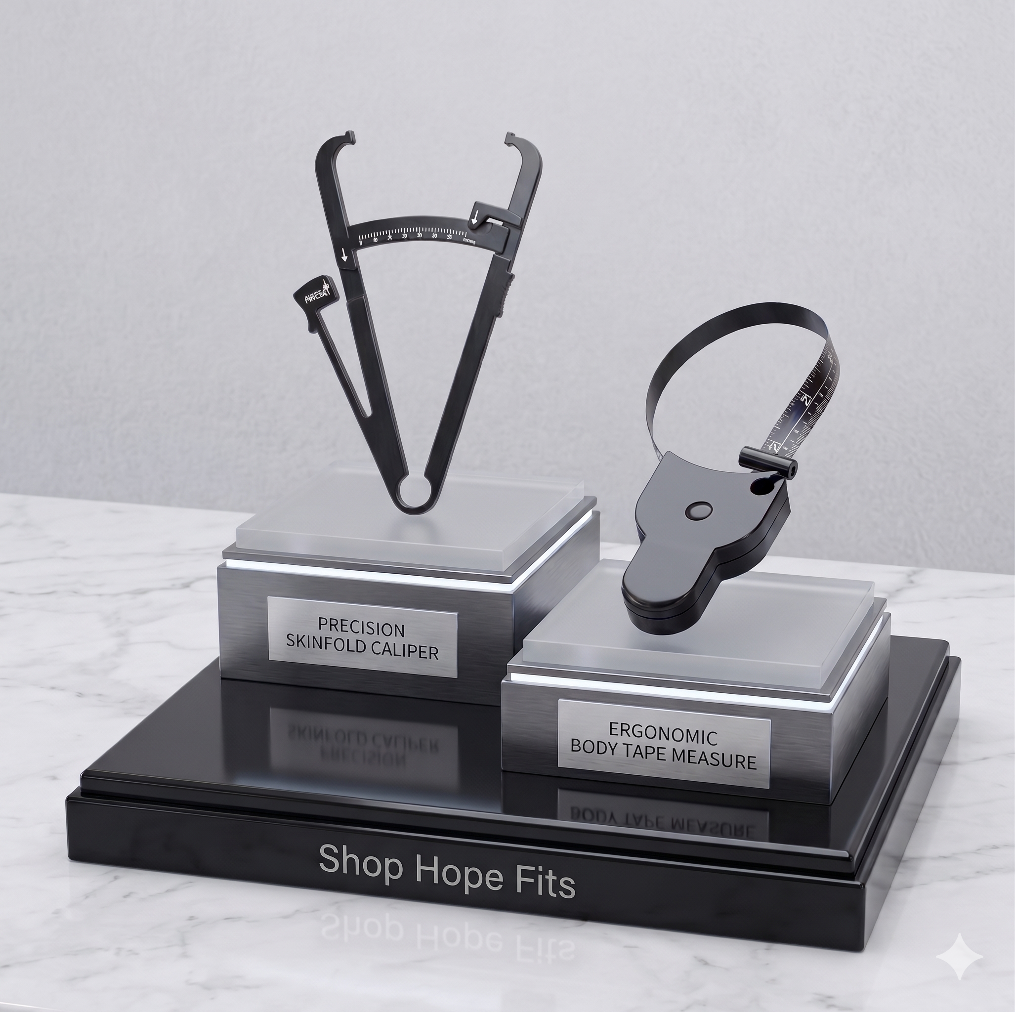Skinfold Body Fat Caliper & Measuring Tape Set
