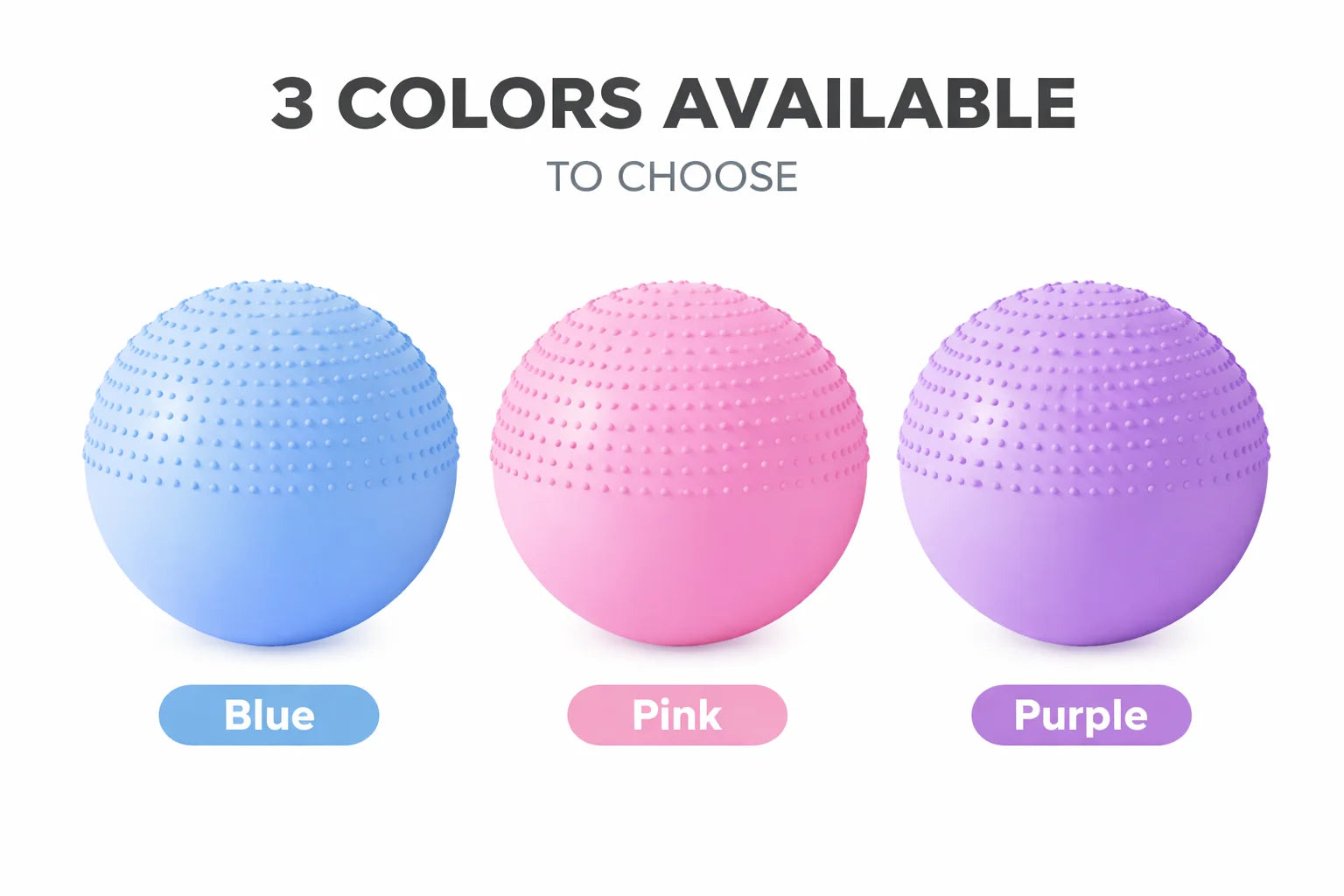 65 Cm (25.5 Inch) 2-In-1 Massage & Yoga Exercise Ball with Pump, Anti-Burst Stability Ball for Fitness, Pregnancy, Office Chair & Balance Training, Purple