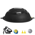 Half Balance Ball Trainer, 25-Inch Stability Ball with a 1500Lbs Weight Limit, Includes Resistance Bands & Foot Pump for a Comprehensive Home Gym Experience, Ideal for Full Body Fitness, Black