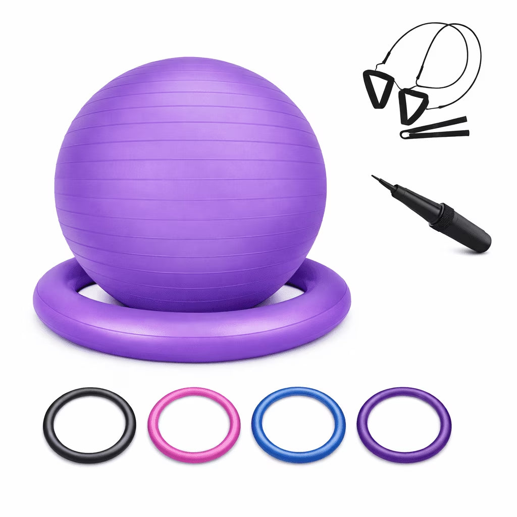 Innotech Extra Thick Yoga Ball Exercise Ball, 5 Sizes Gym Ball, Heavy Duty Ball Chair for Balance, Stability, Pregnancy, Quick Pump Included.