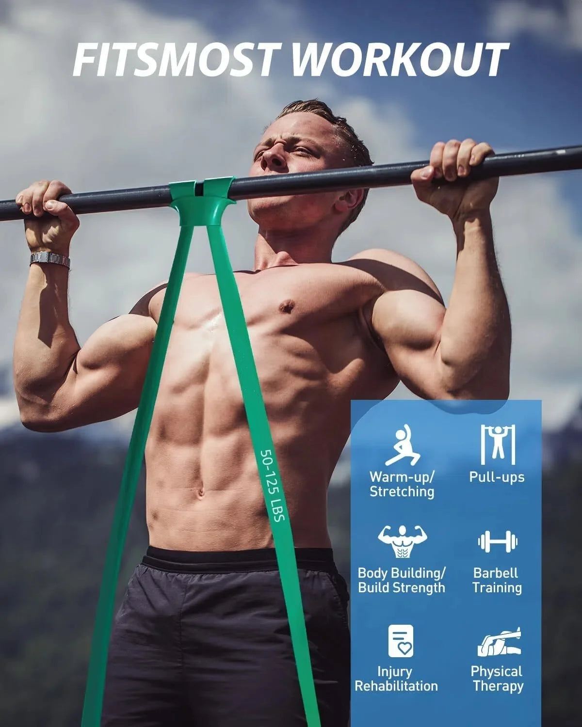 Resistance Bands Set (5Pcs), Exercise Bands with 5 Resistance Levels-Up to 330 Lbs, Pull up Bands for Men & Women, Exercise Workout Bands for Working Out, Body Stretching, Muscle Training