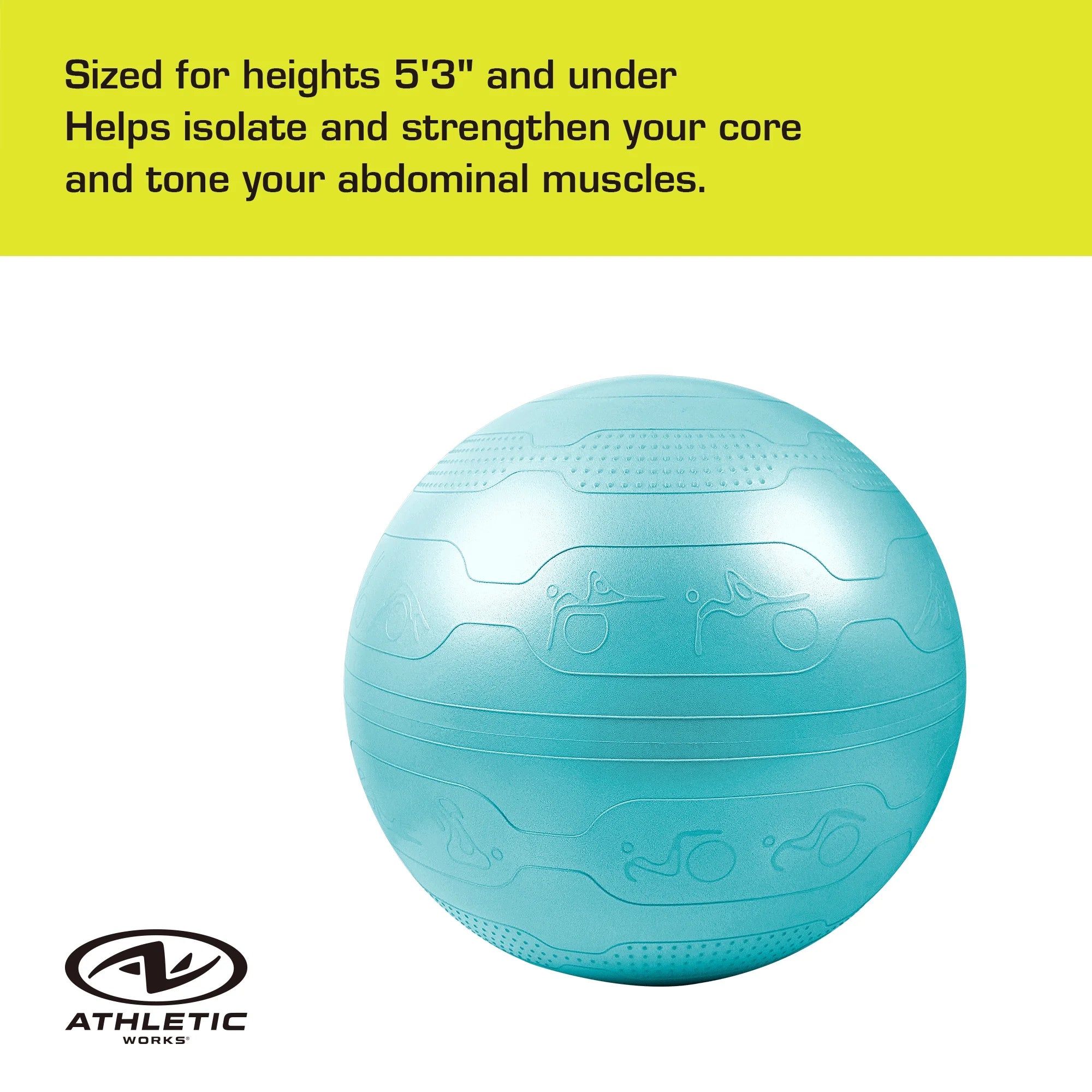 (4 Pack)  55Cm Yoga Ball, Anti-Burst, Exercises Poses Embossed