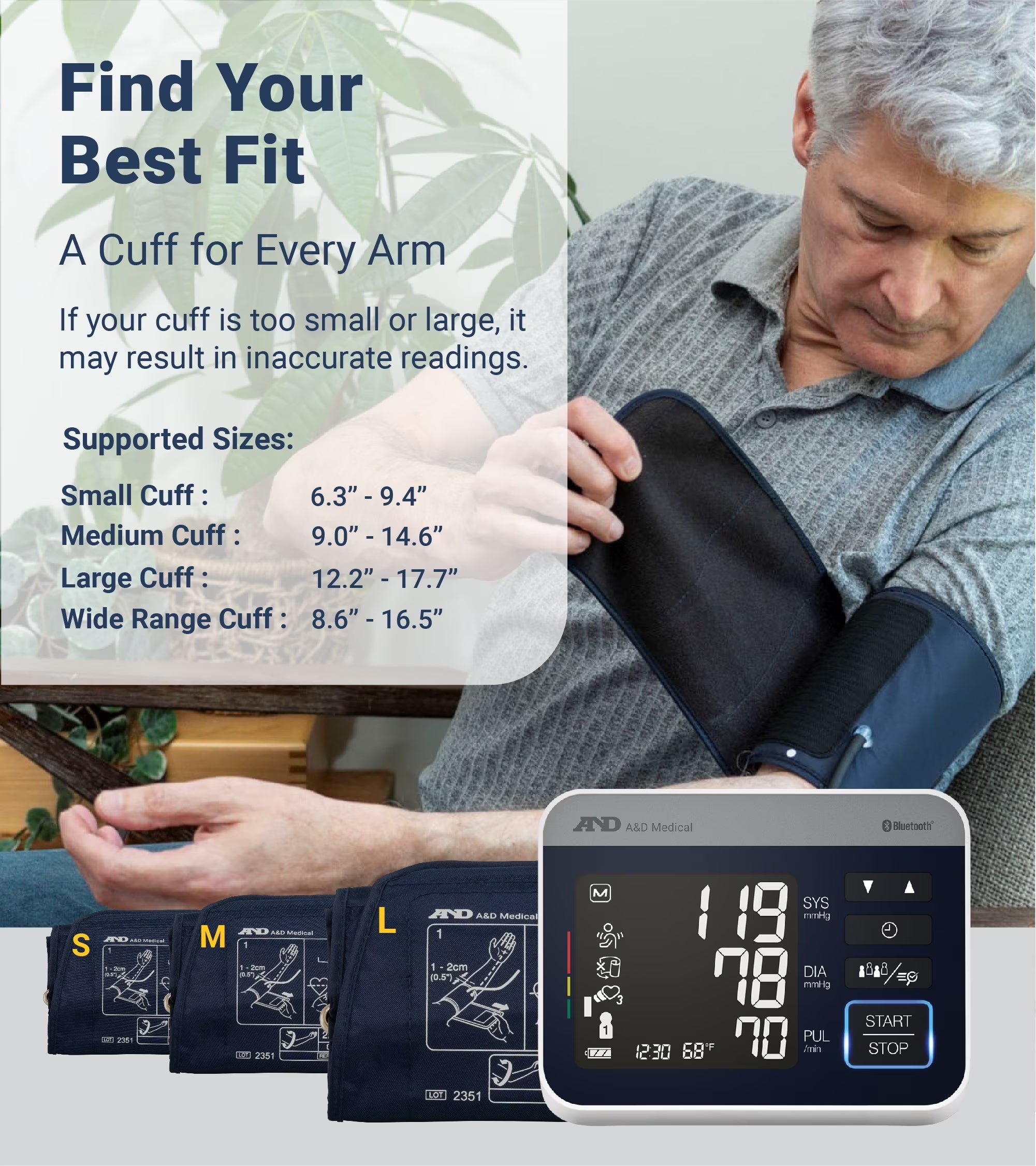UA-910BLE Bluetooth Heart Rate Detection Upper Arm Blood Pressure Monitor with Bluetooth