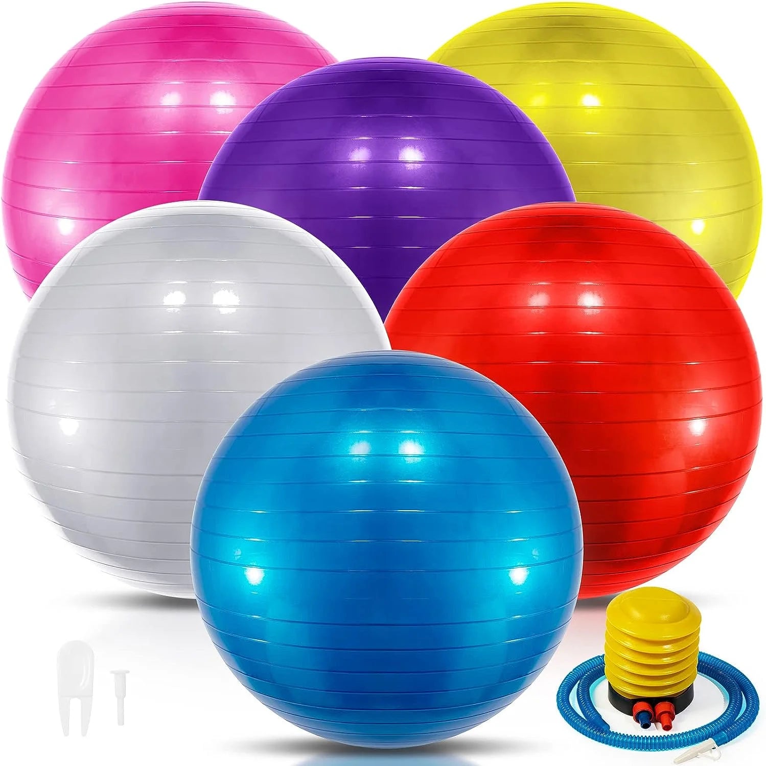 Innotech Extra Thick Yoga Ball Exercise Ball, 5 Sizes Gym Ball, Heavy Duty Ball Chair for Balance, Stability, Pregnancy, Quick Pump Included.