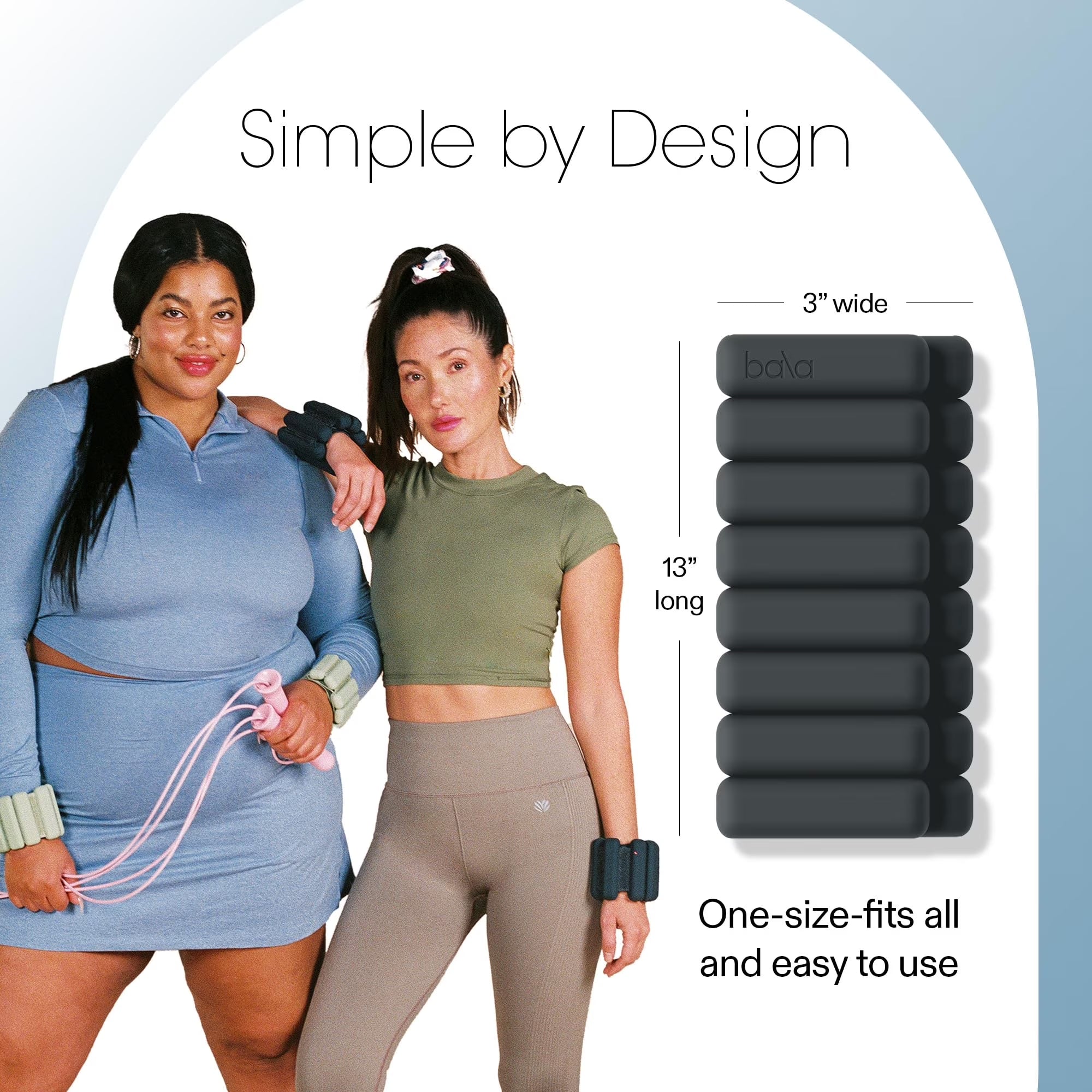Bangles Wrist & Ankle Weights for Women & Men (Charcoal) - 3 Pound Silicone Bracelet Set