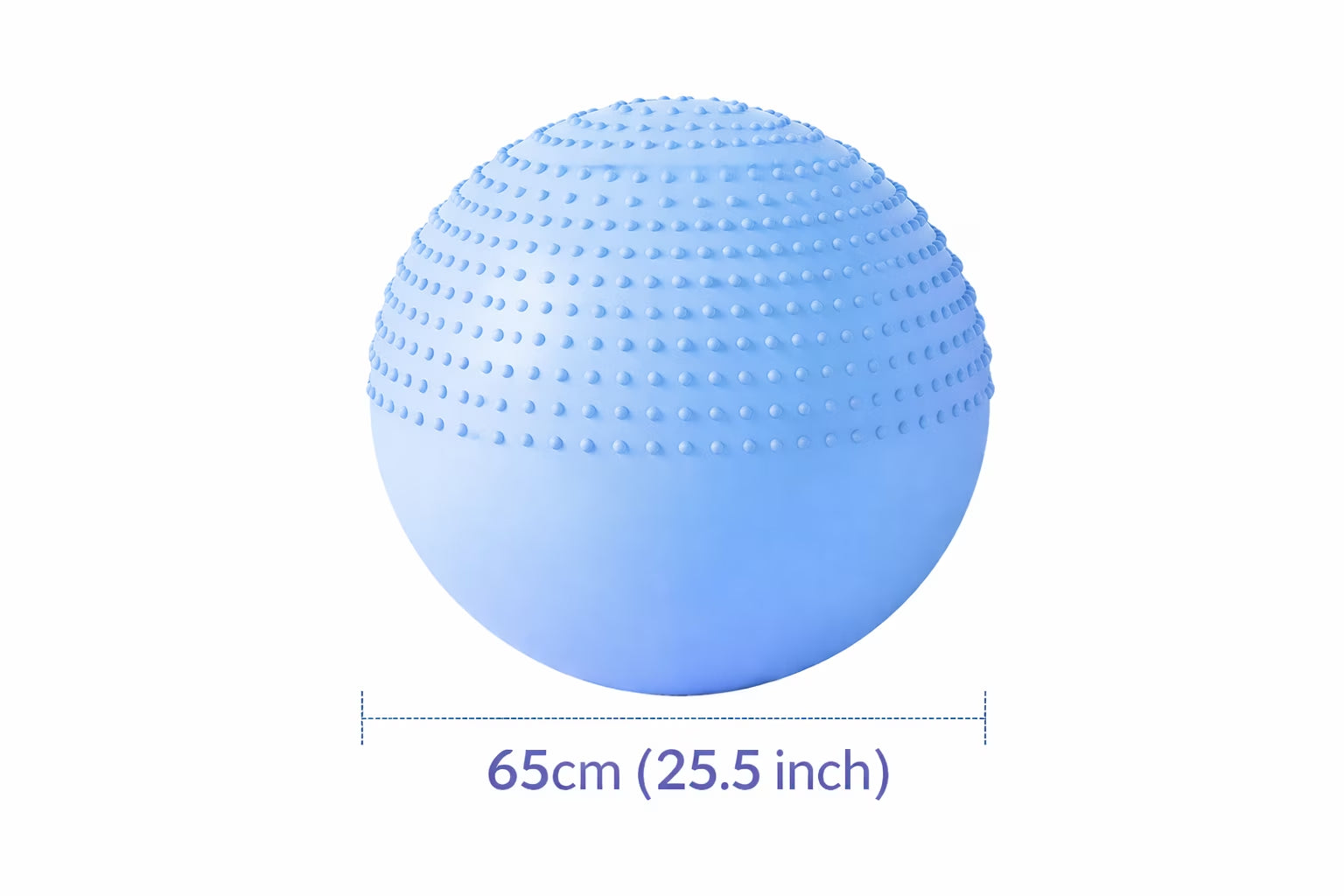 65 Cm (25.5 Inch) 2-In-1 Massage & Yoga Exercise Ball with Pump, Anti-Burst Stability Ball for Fitness, Pregnancy, Office Chair & Balance Training, Blue