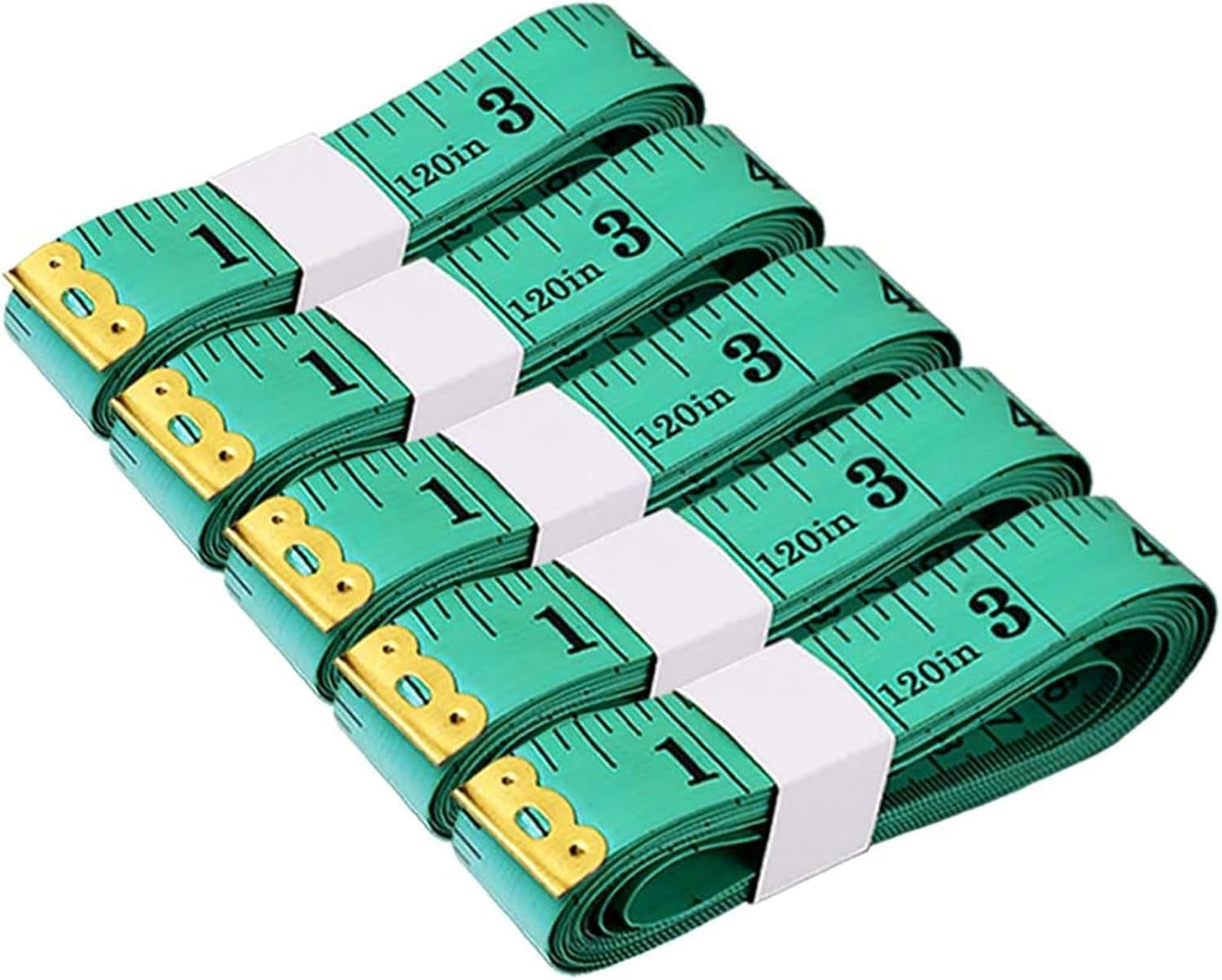 Tape Measure Body Measuring Tape, 120 Inch Soft Fabric Measuring Tape for Cloth Measurement, Double Scale Tailor Ruler for Weight Loss Medical Measurement Nursing Craft(5 Pack)