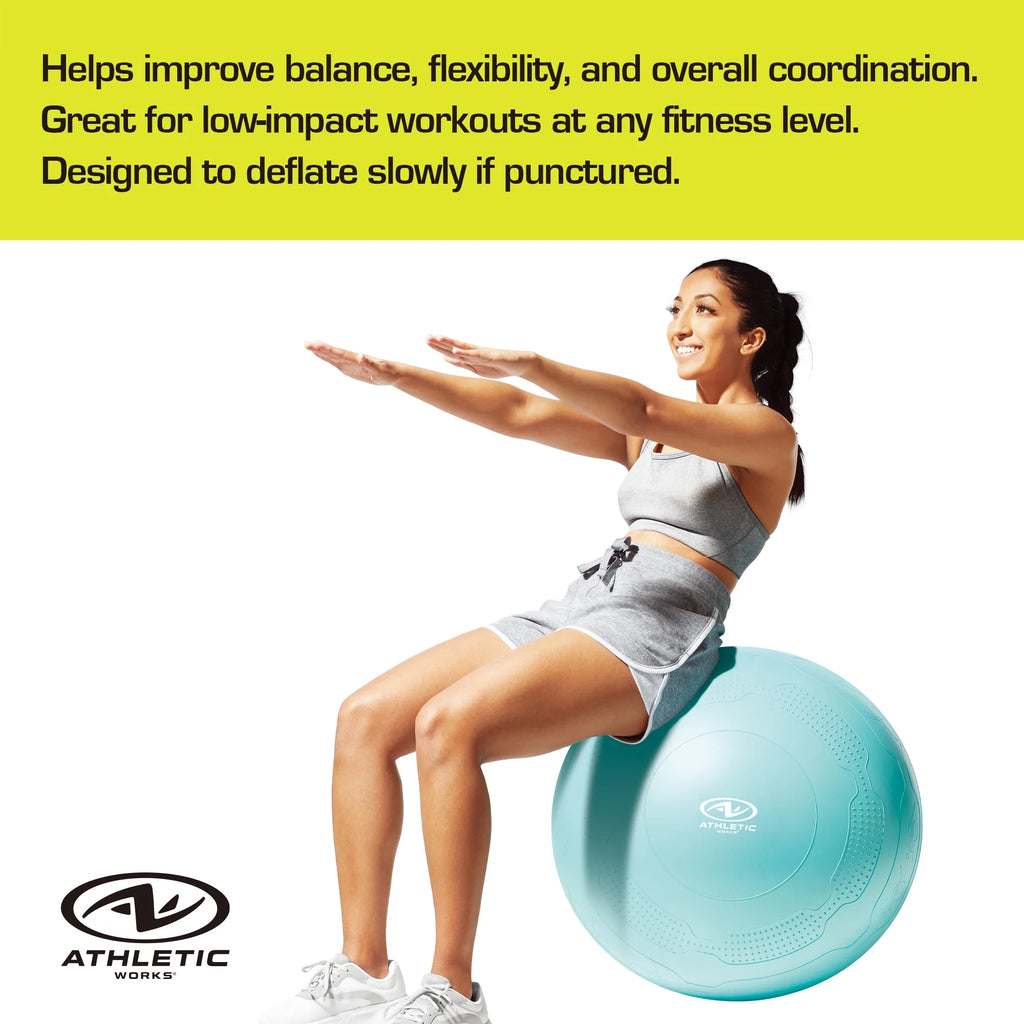 (4 Pack)  55Cm Yoga Ball, Anti-Burst, Exercises Poses Embossed