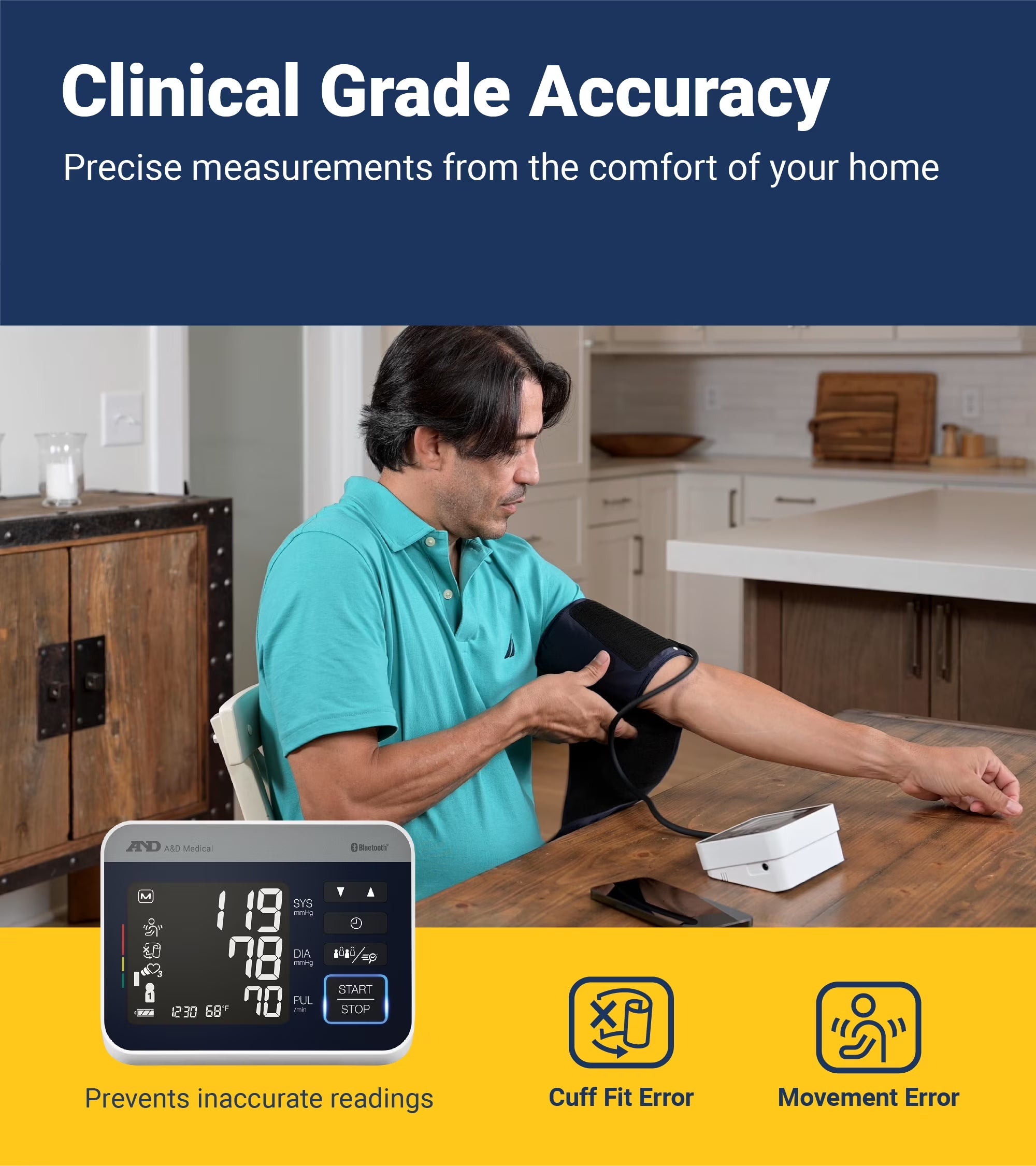 UA-910BLE Bluetooth Heart Rate Detection Upper Arm Blood Pressure Monitor with Bluetooth