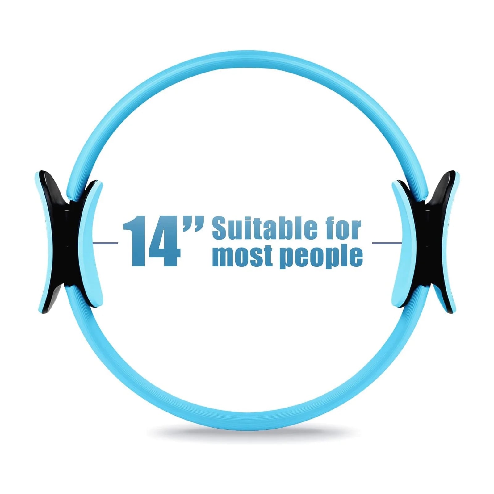 Pilates Ring 15" Fitness Circle - Lightweight & Enduring Foam Padded Handles | Flexible Resistance Exercise Equipment for Toning Arms, Thighs/Legs & Core, Black